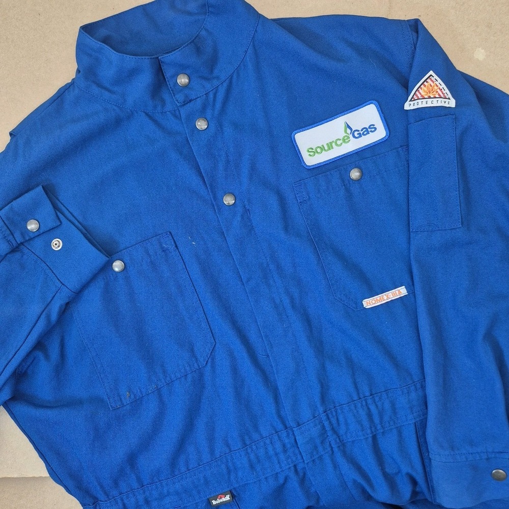 Bulwark‎ Coveralls Mens 50 Blue Nomex FR Flame Resistant Workwear Jumpsuit